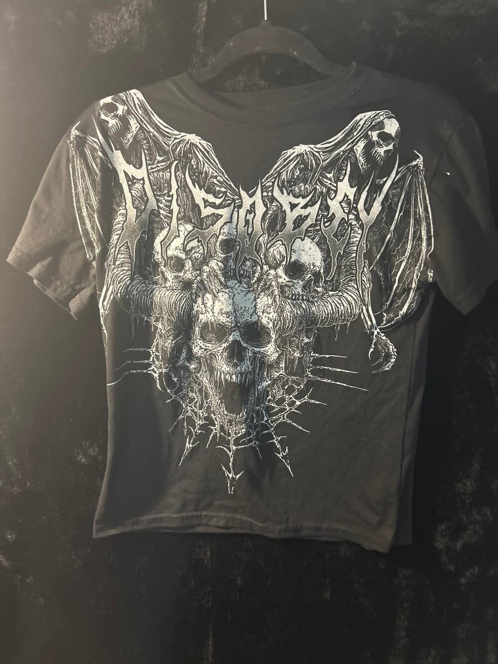 Fresh Laundry Wolf Skull Graphic T Shirt Mens M Black Y2K